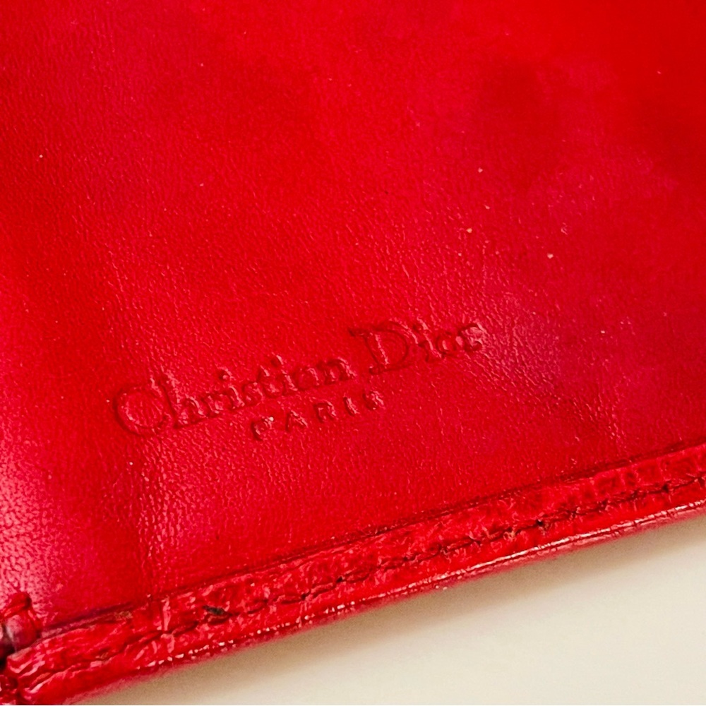 Vintage Christian Dior Red Pebbled Leather Continental Wallet - Picture 4 of 12